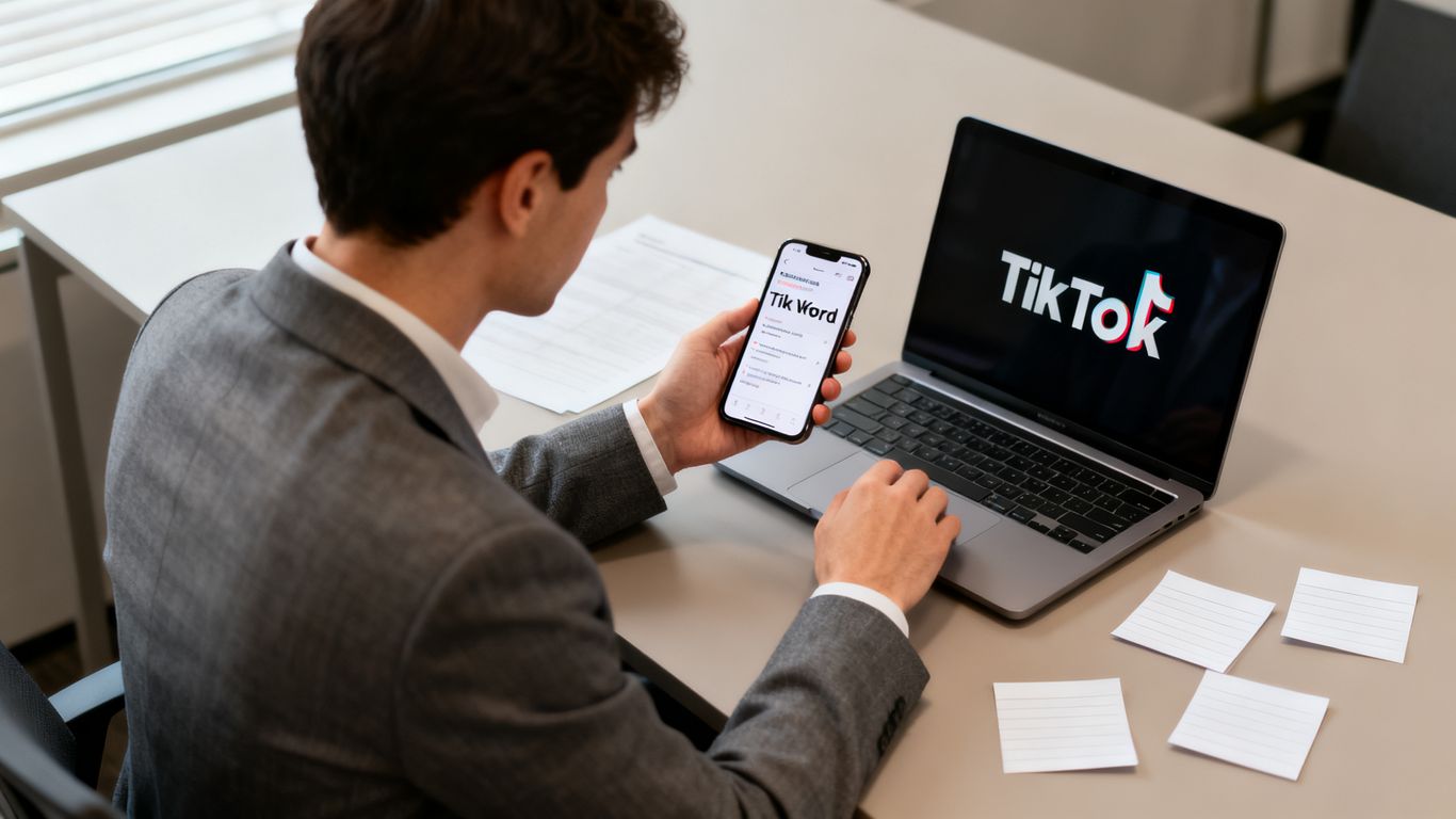 Recherche de mots-clés TikTok sur smartphone
