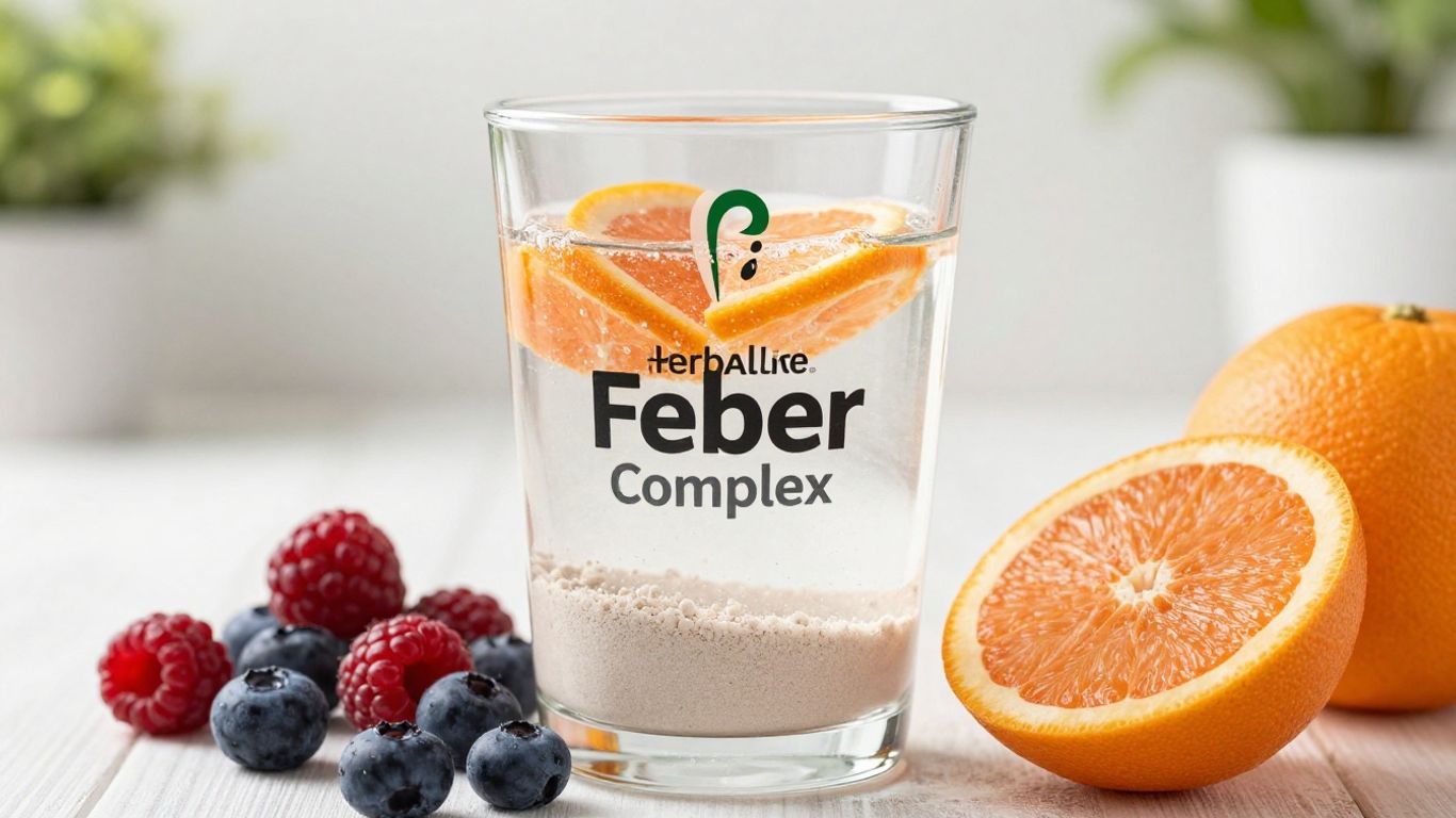 Herbalife Fiber Complex drink with fresh fruits.