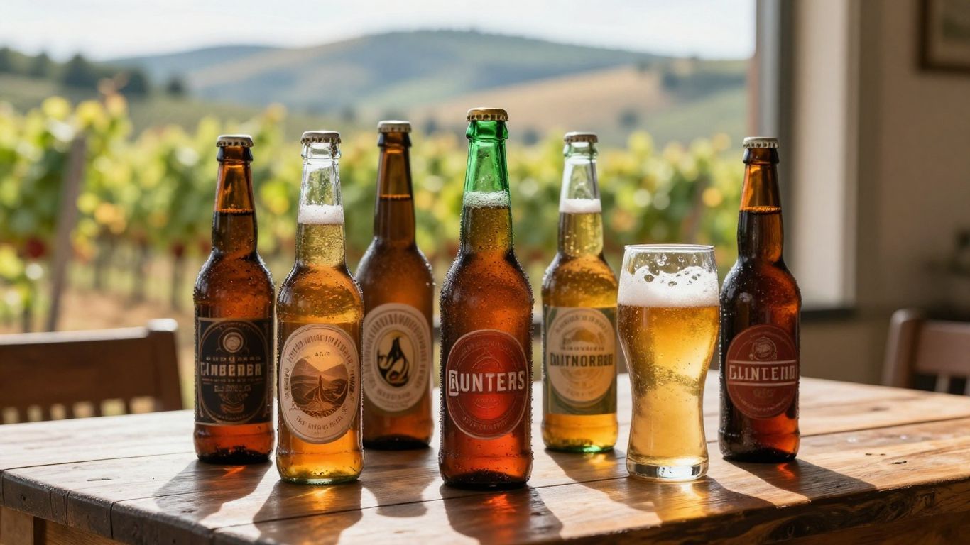 Craft beer bottles and glasses in Southern France