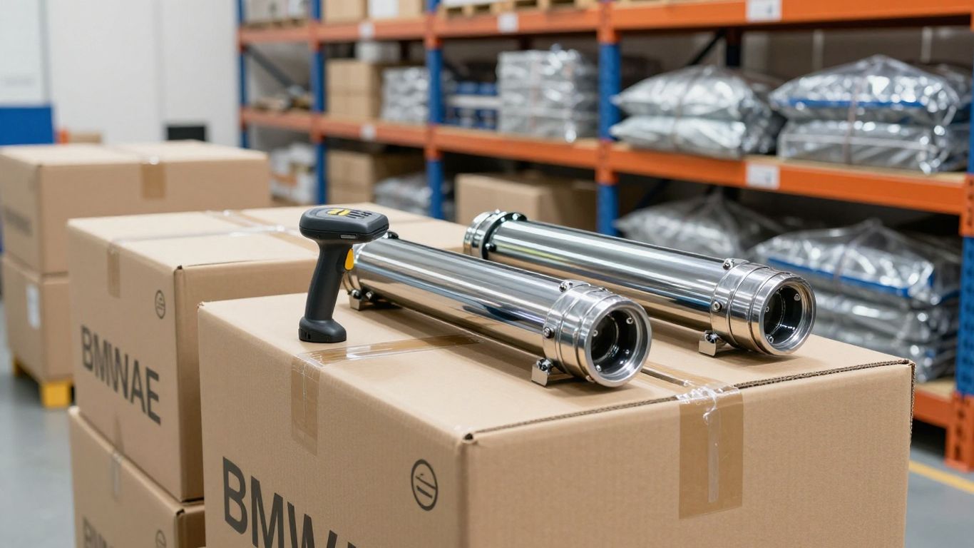 BMW parts warehouse preparing workshop orders