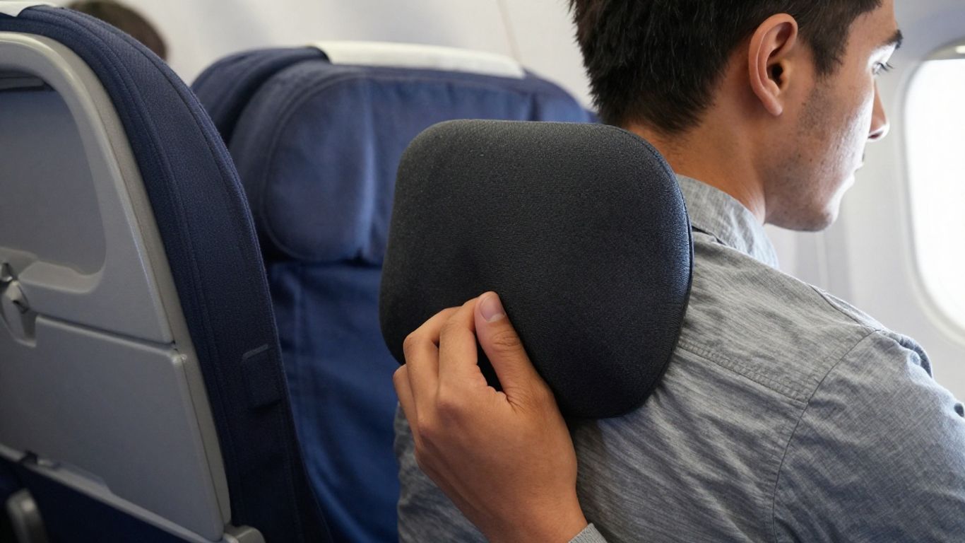 Passenger adjusting lumbar support in airline seat