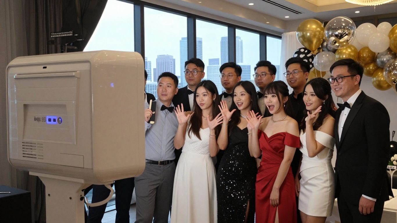 Modern Toronto photo booth rental at cheerful party