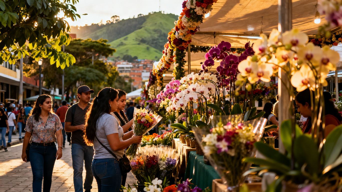Medellín streets filled with flowers and festival crowds