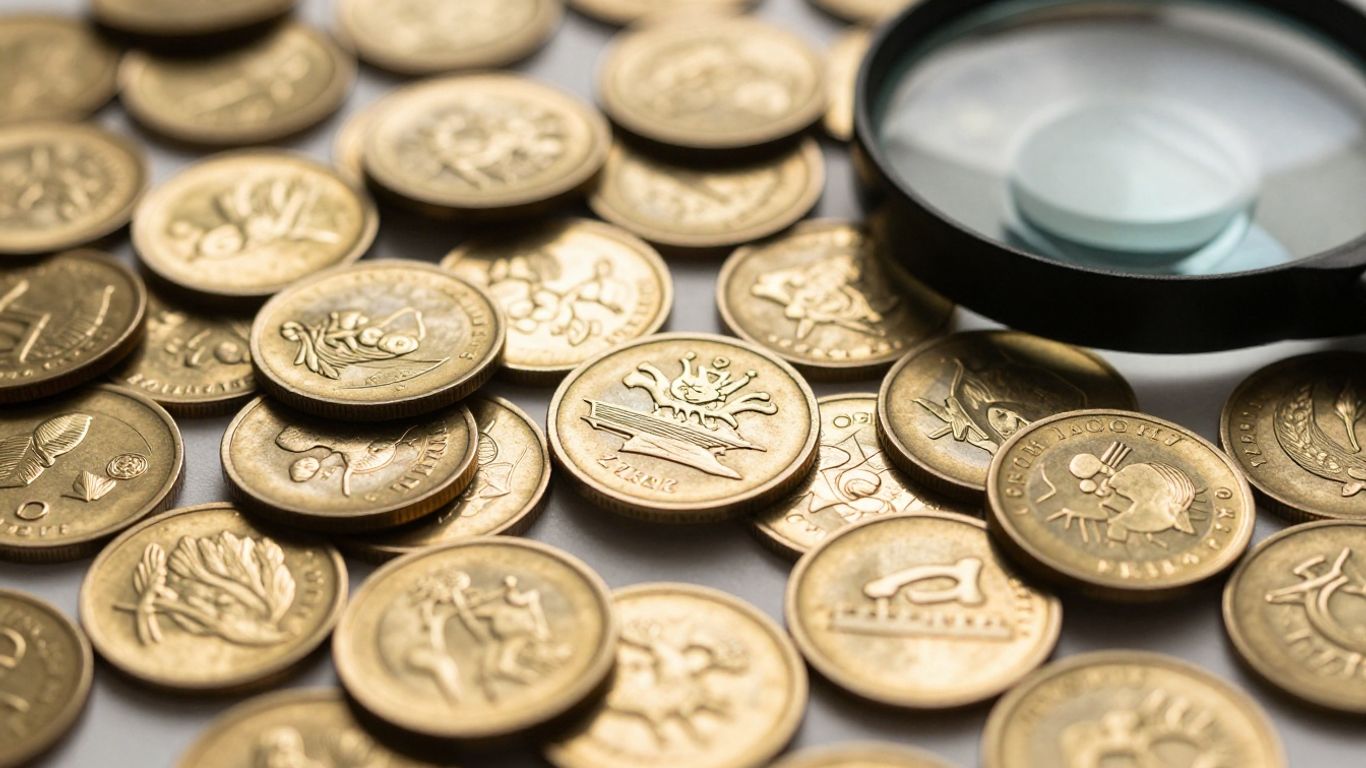 专家鉴定一批金币。