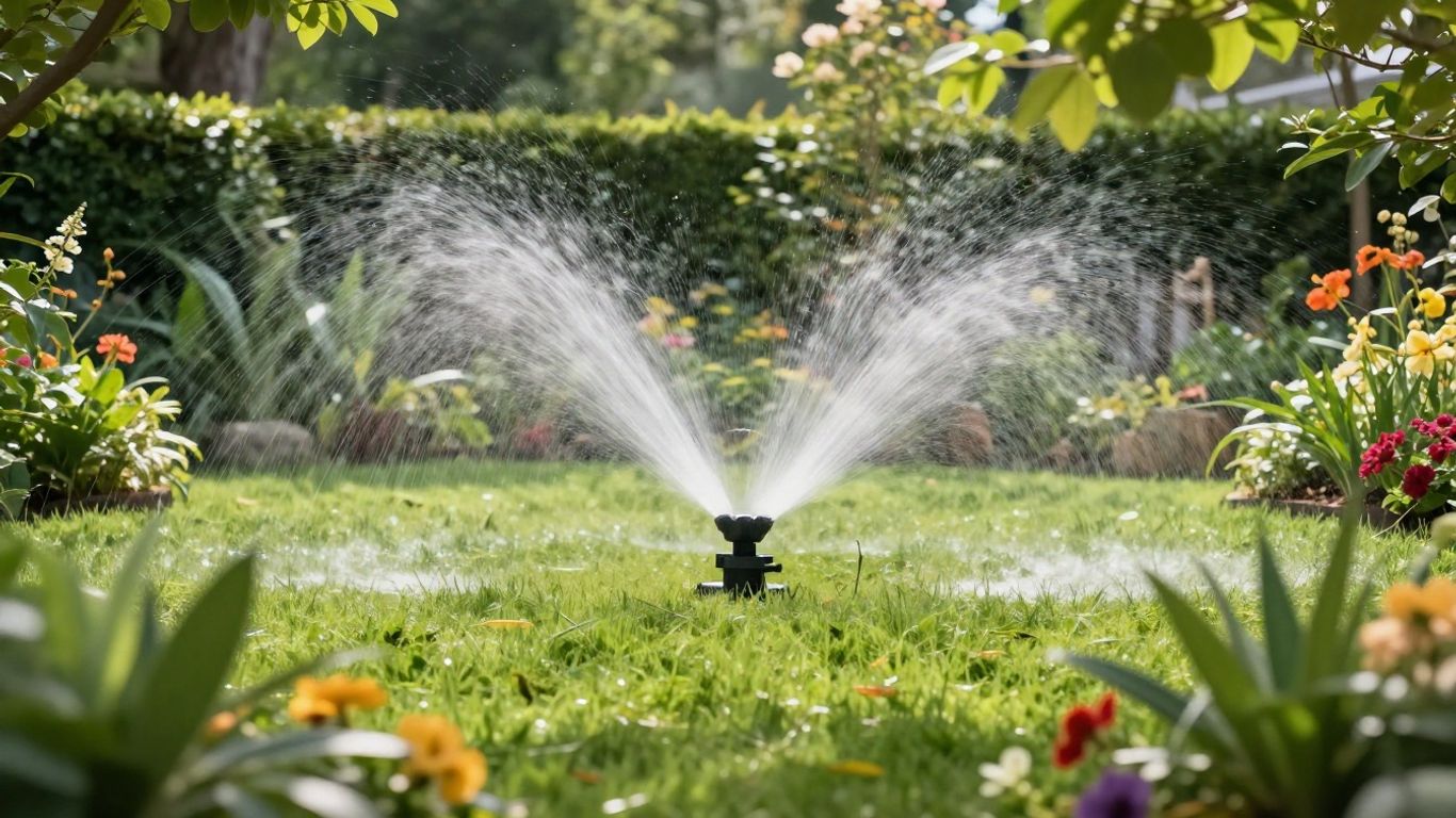 Automatisches Bewässerungssystem im Garten
