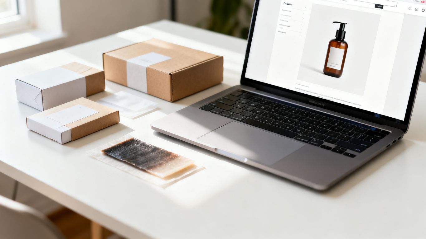 Clean product detail page with carefully arranged product imagery