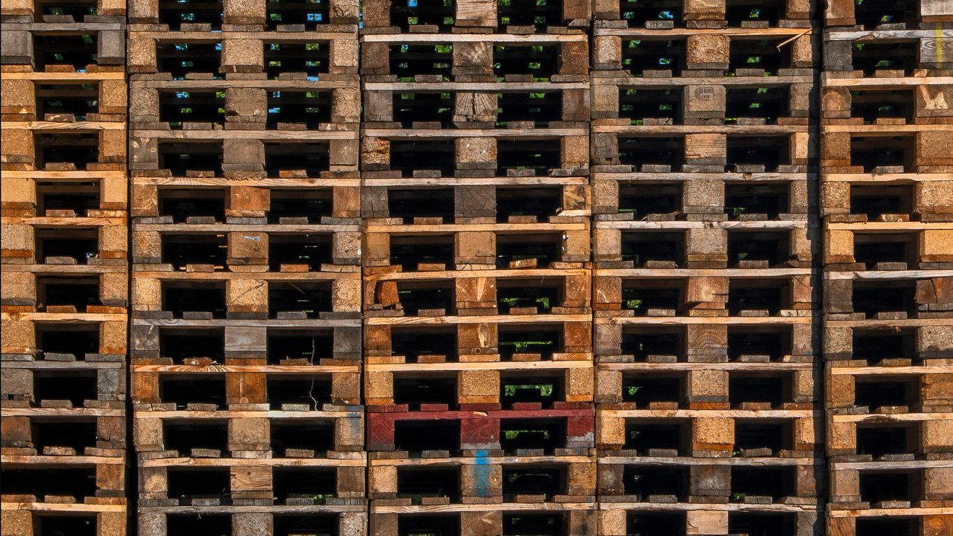 Air cargo pallets ready for departure