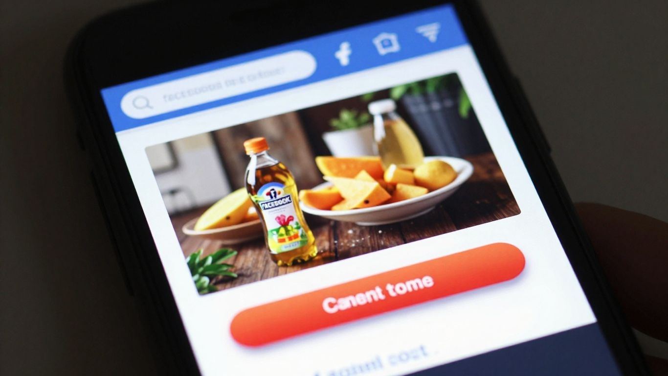 Facebook ad on a smartphone screen for affiliate marketing.