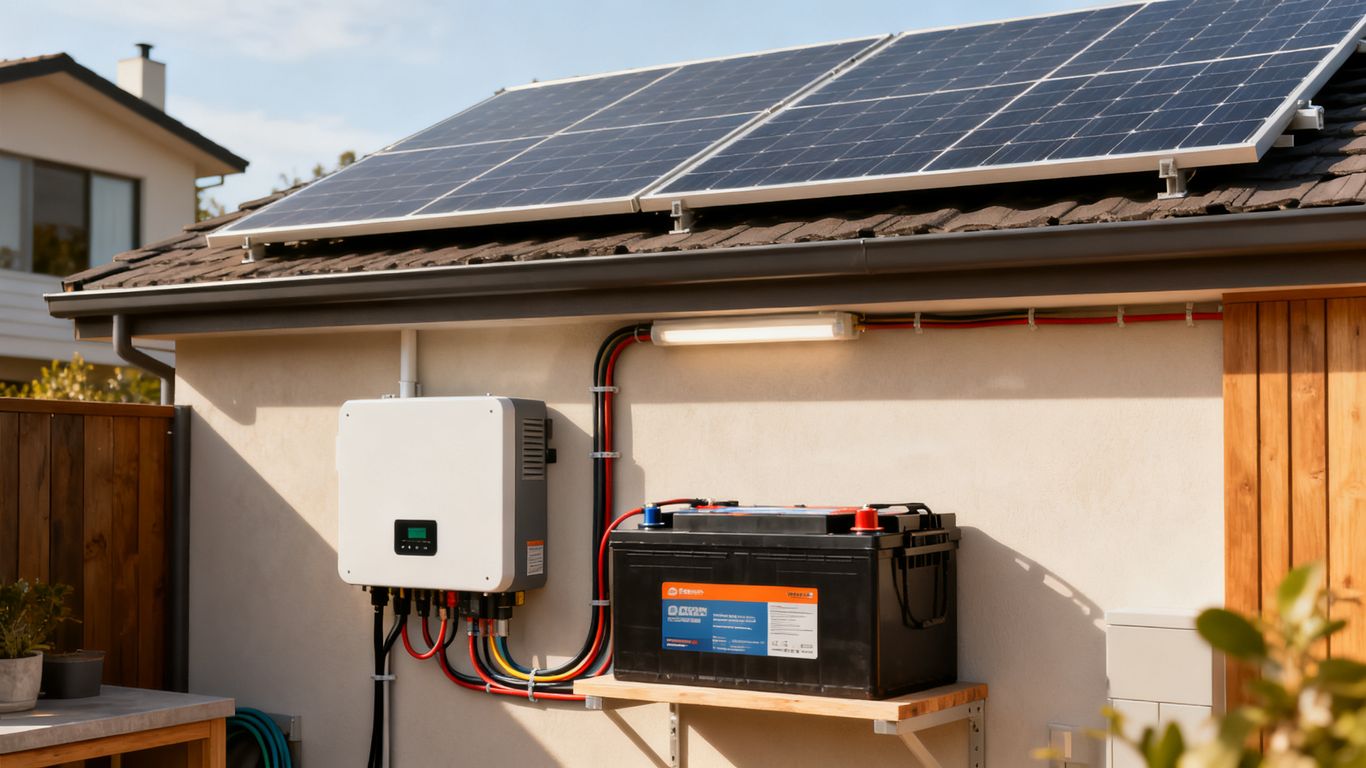 Installation photovoltaïque avec batterie murale