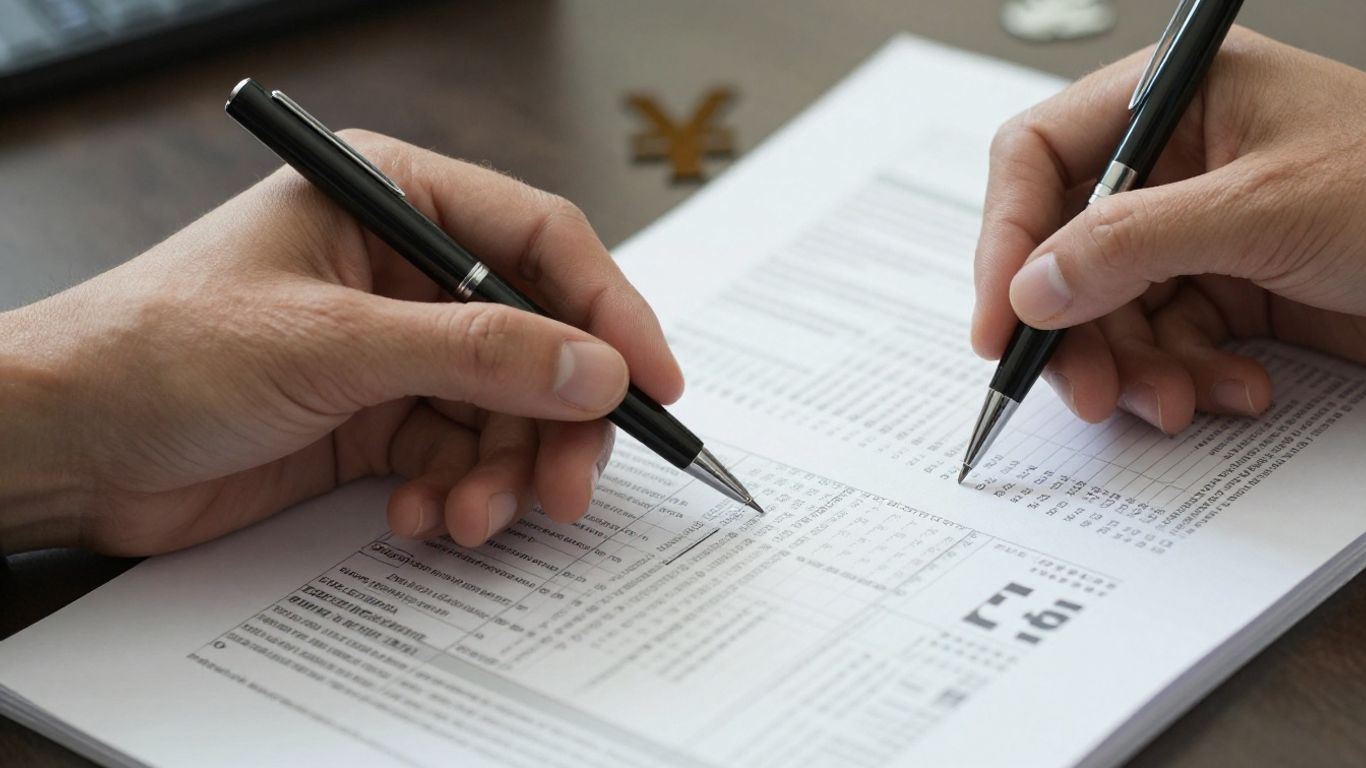 Forex trading plan document with pen