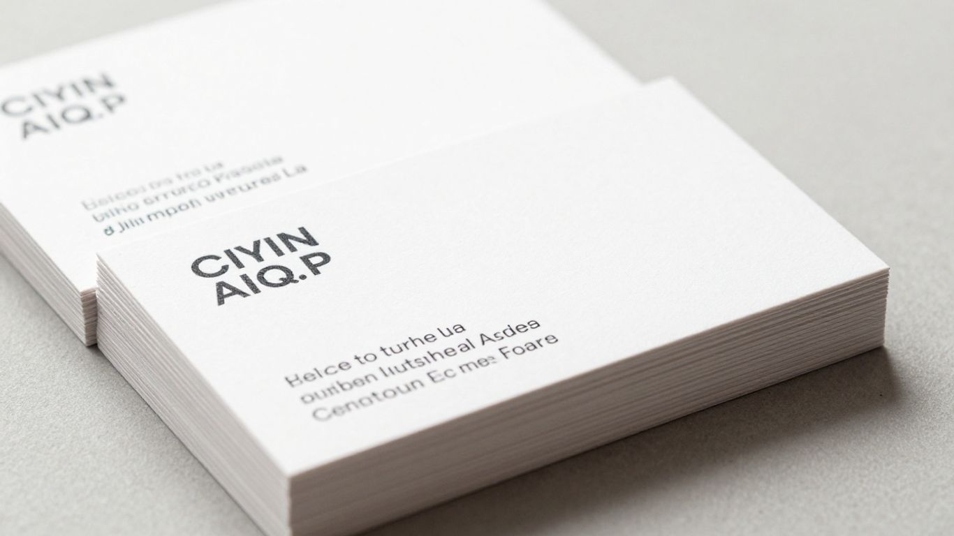 Stack of professional business cards in the UK.