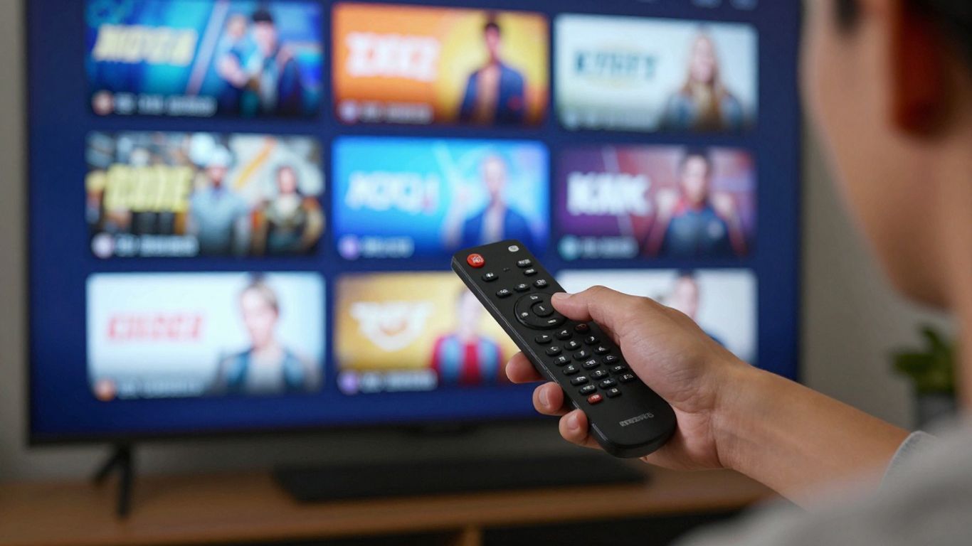 A remote pointed at a media menu