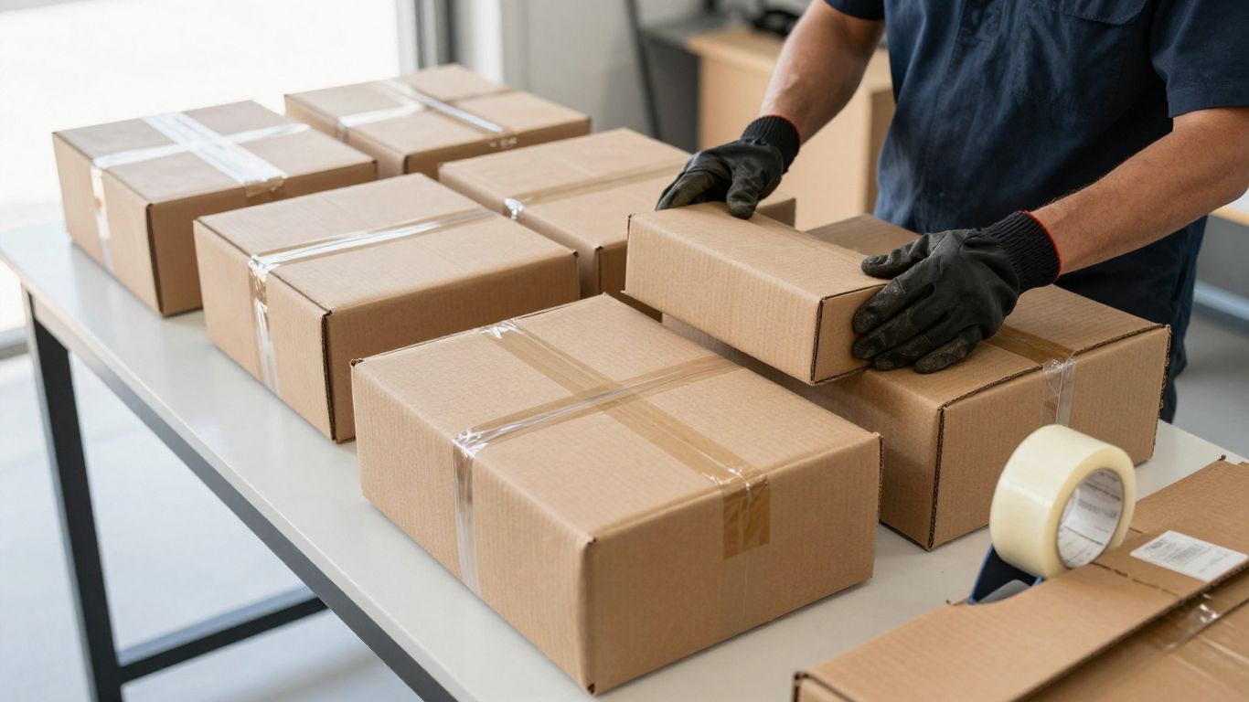 Packed auto parts ready for express shipment