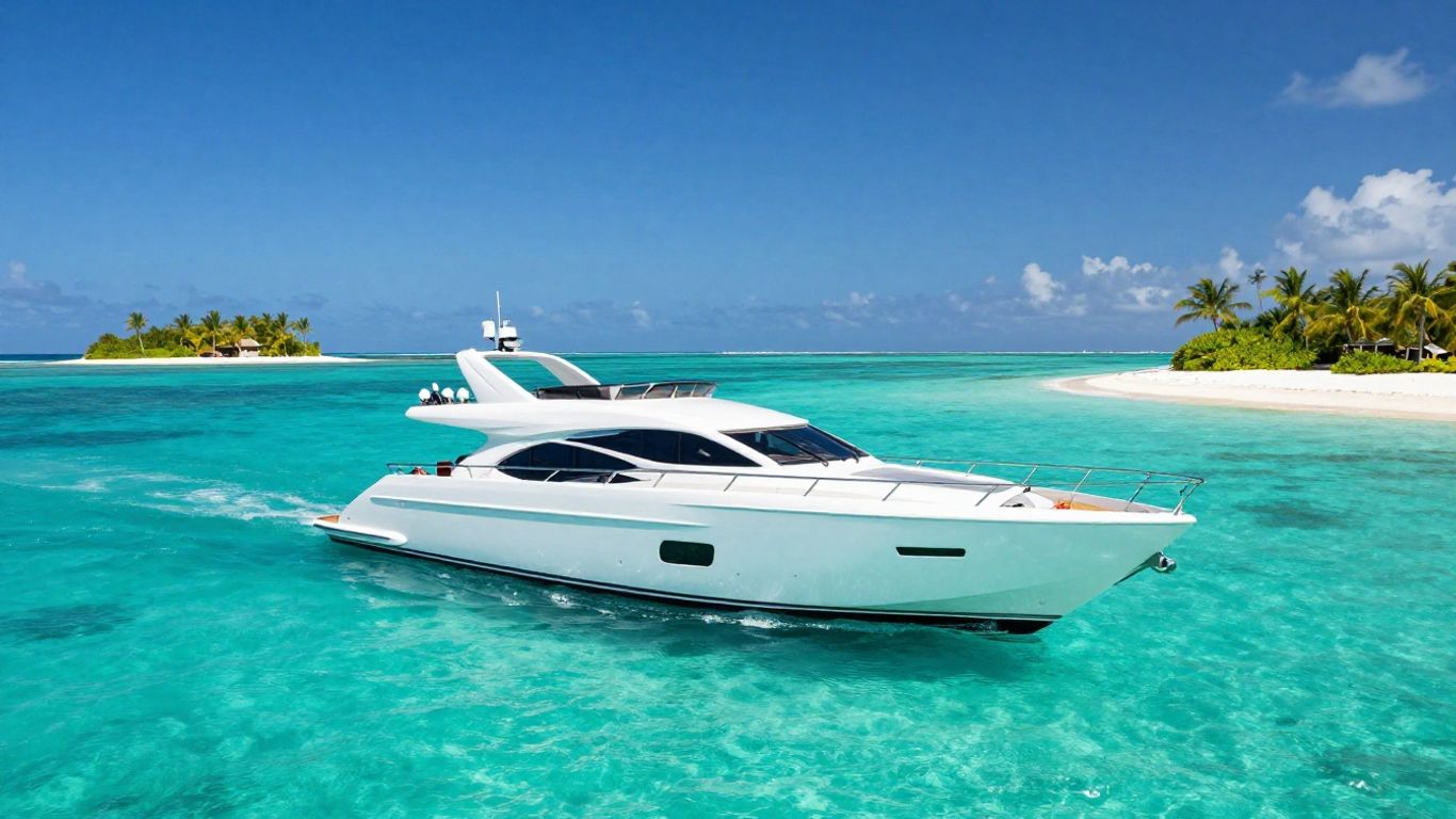 Luxury yacht sailing in the Bahamas