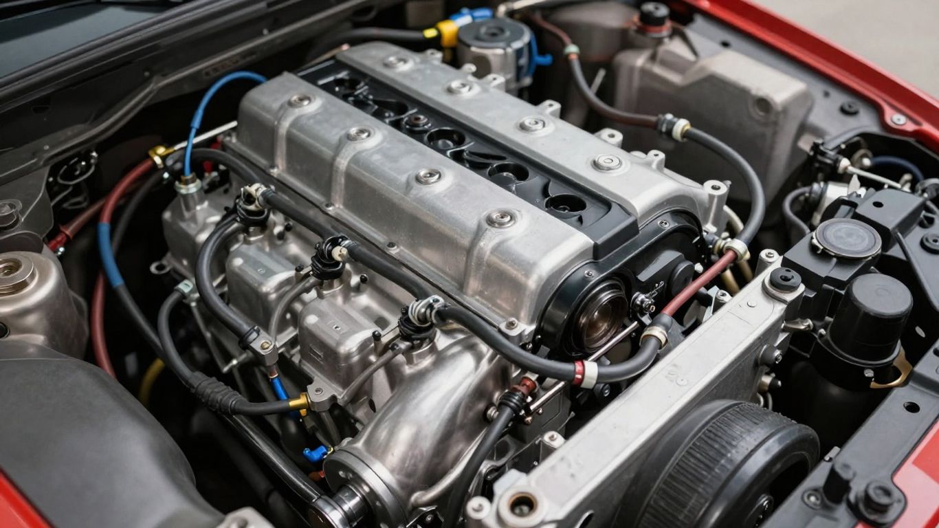 Clean Hyundai engine in a workshop