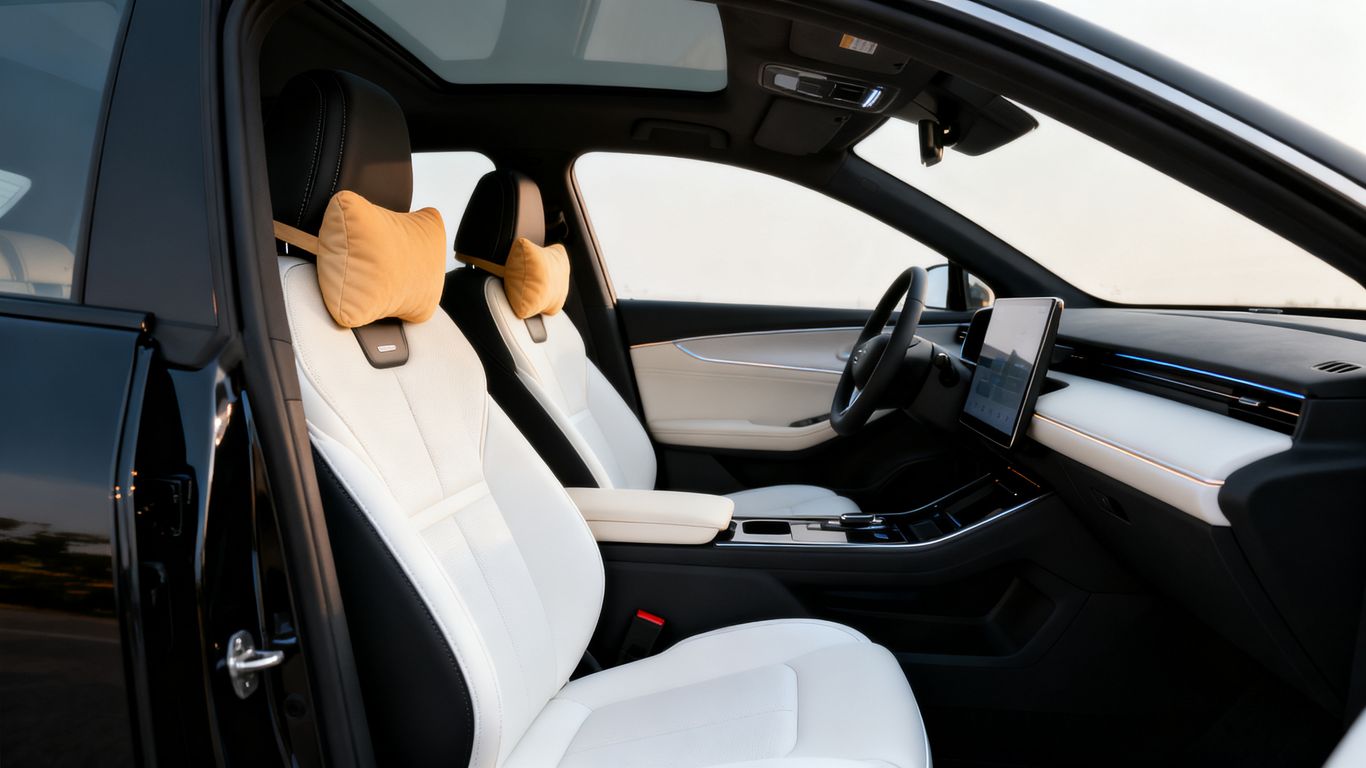 How to Match a Neck Pillow to Tesla Black, White, or Cream Interiors