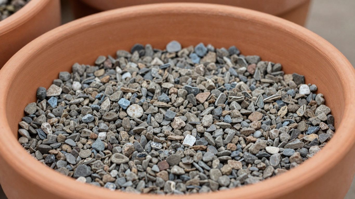 Töpfe mit Drainageschicht aus Kies