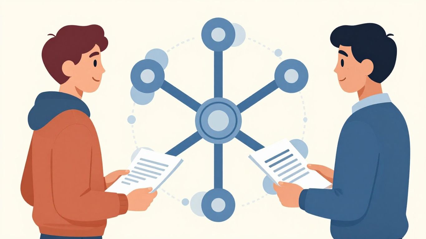 Support coordinator guiding person through a plan.