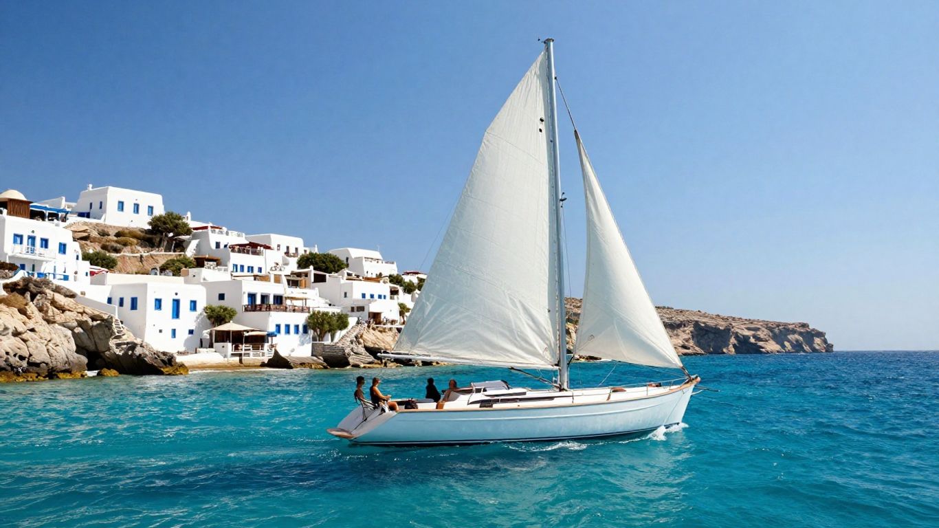 Luxury yacht sailing in the Greek Islands