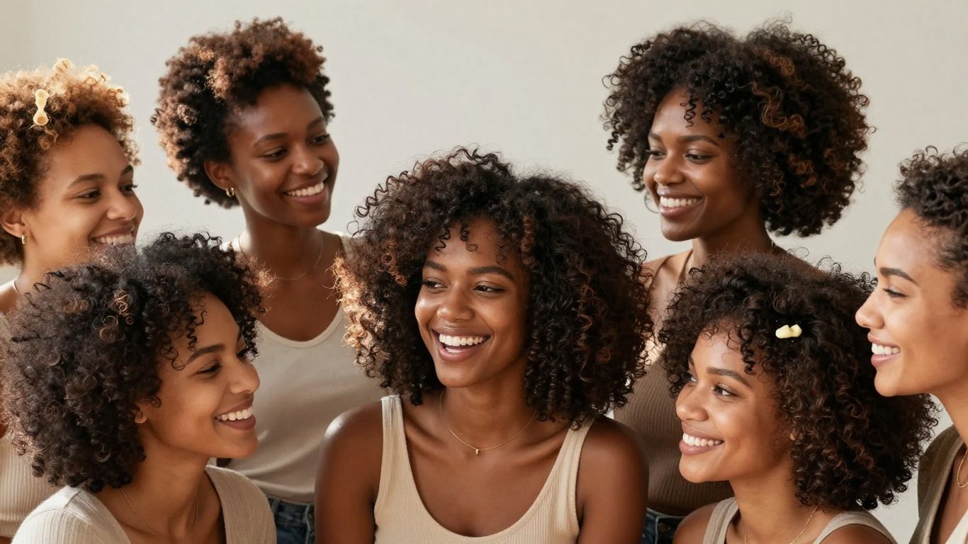 Diverse people with healthy natural hair