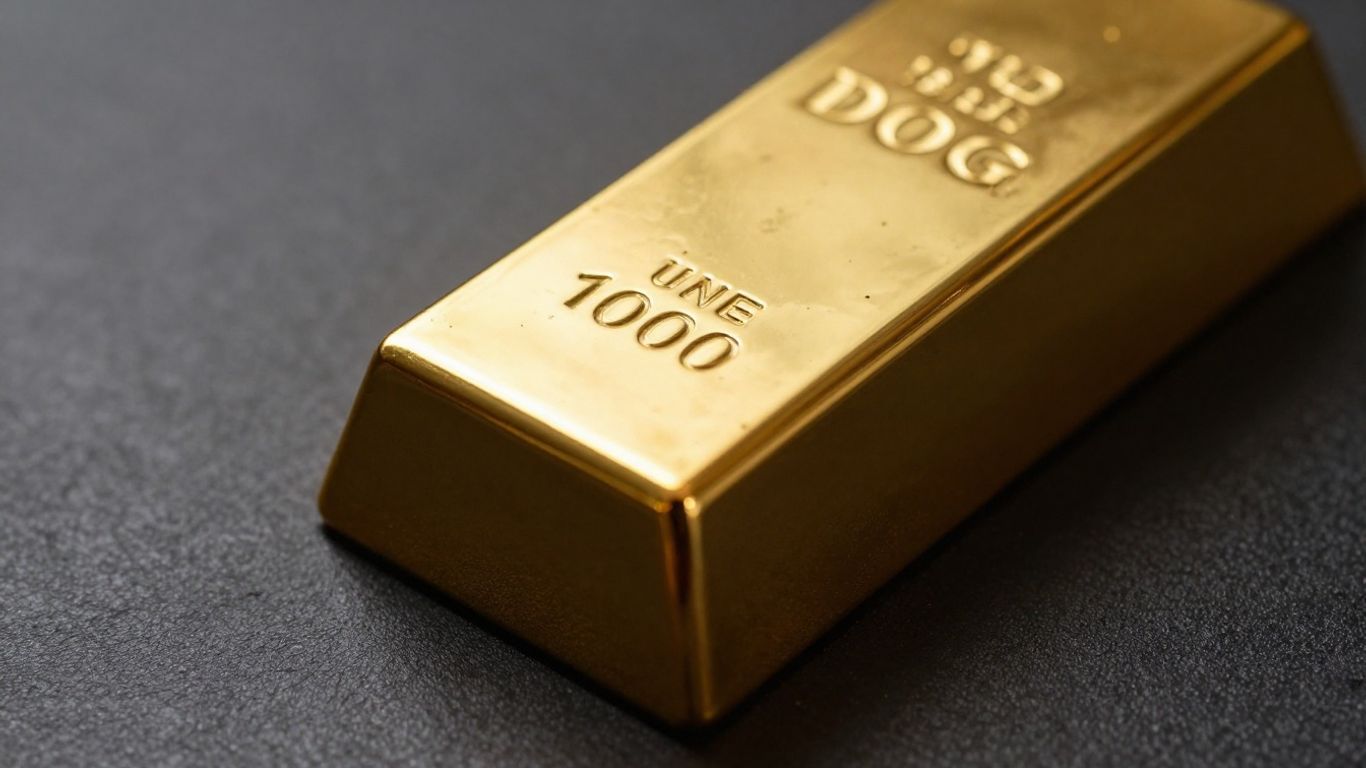 深色背景上闪亮的金条。