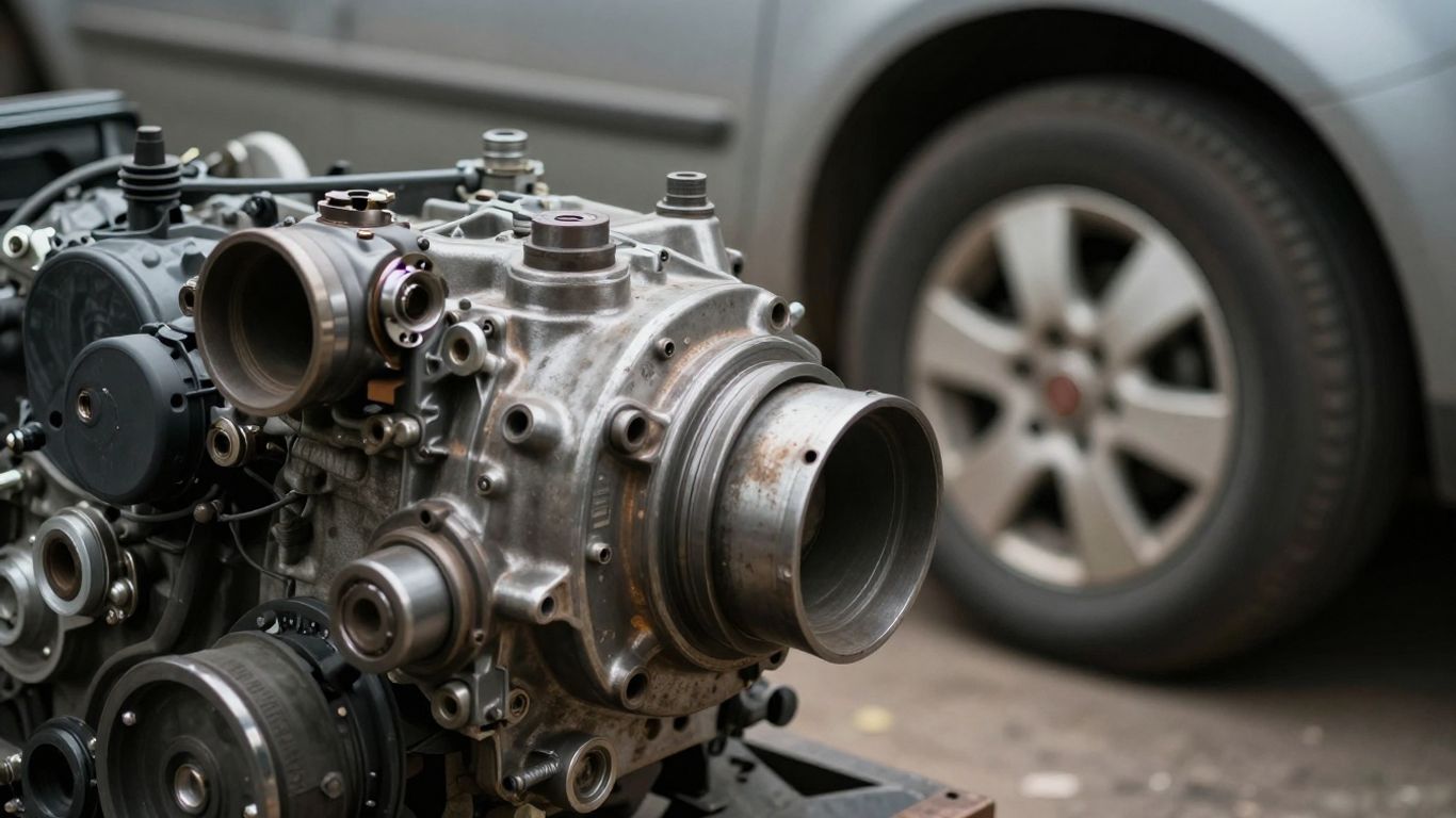 Fiat car part in a Hobart wrecking yard.