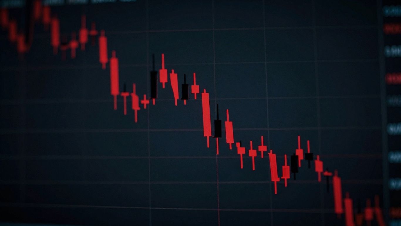 Bearish candlestick patterns indicating a market downturn.