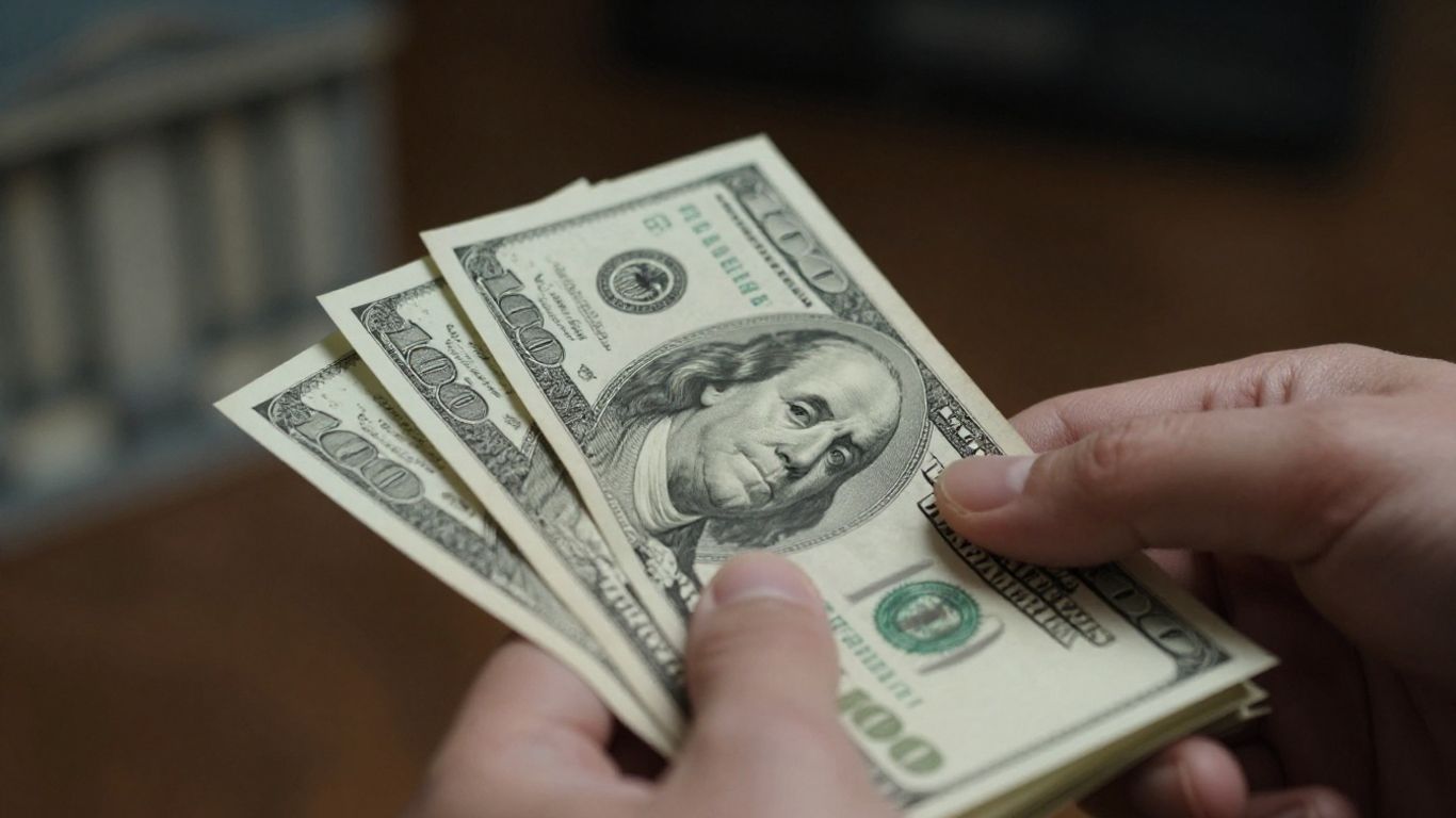 US dollar bills and concerned person