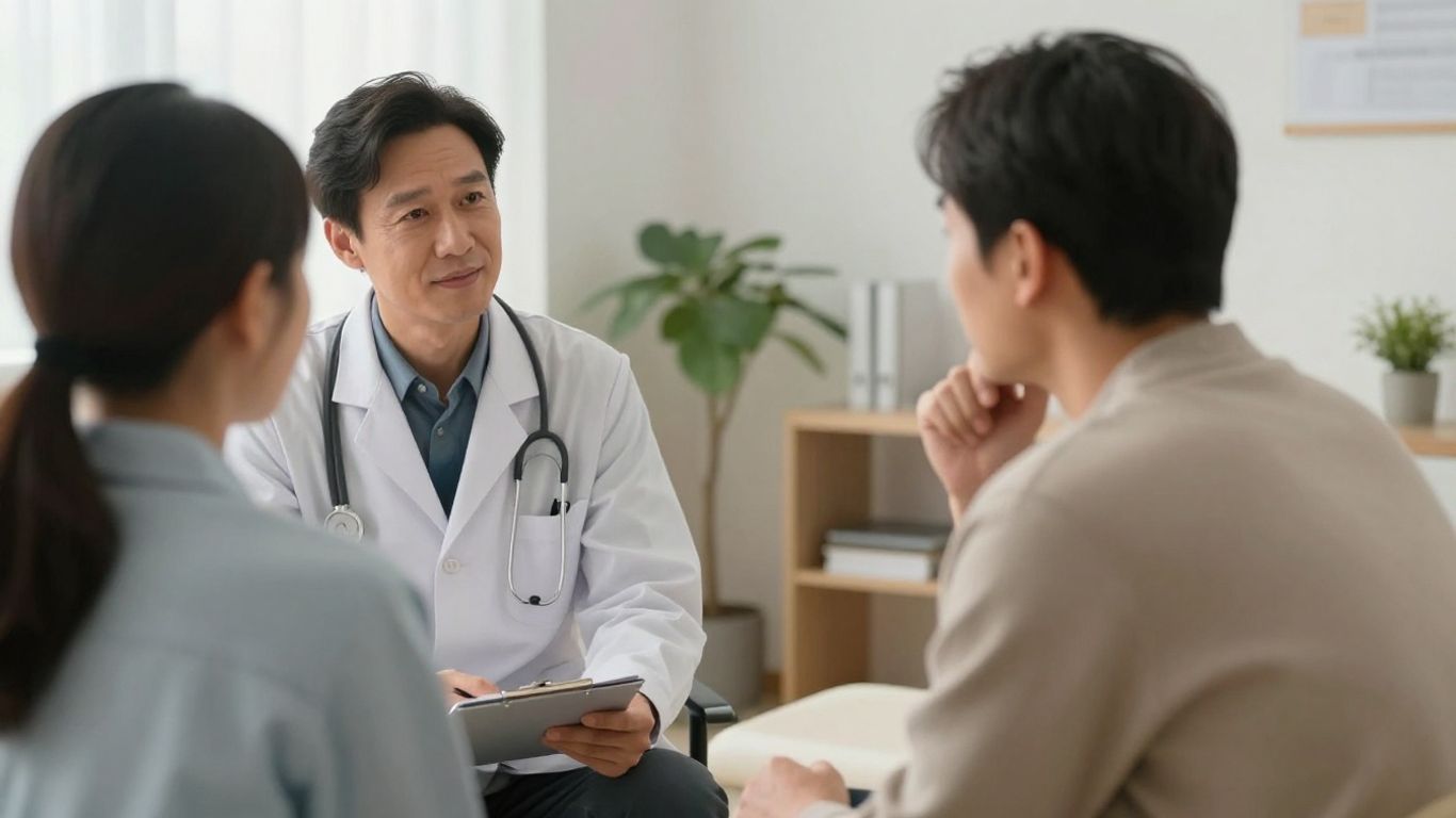 Doctor and patient in a calm office setting.