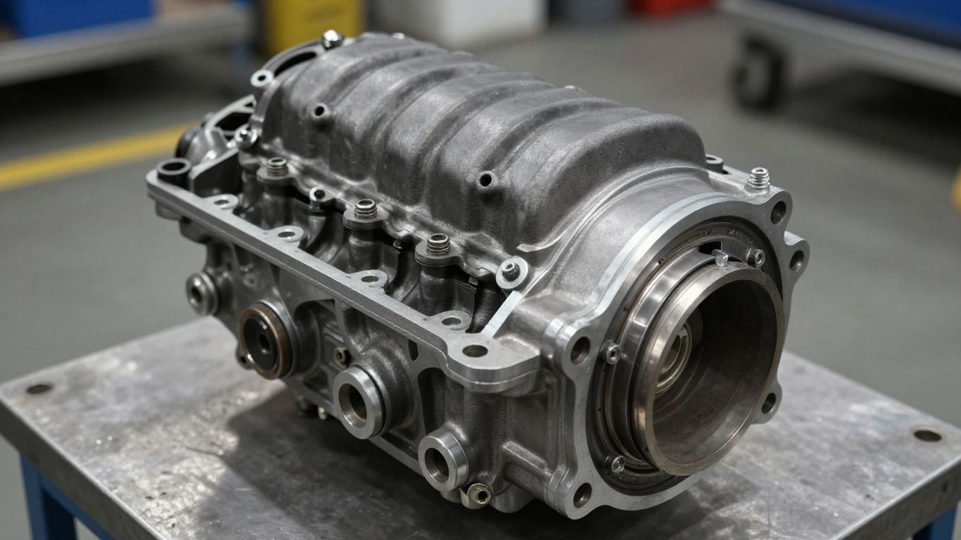 Close up of mechanical vehicle engine components