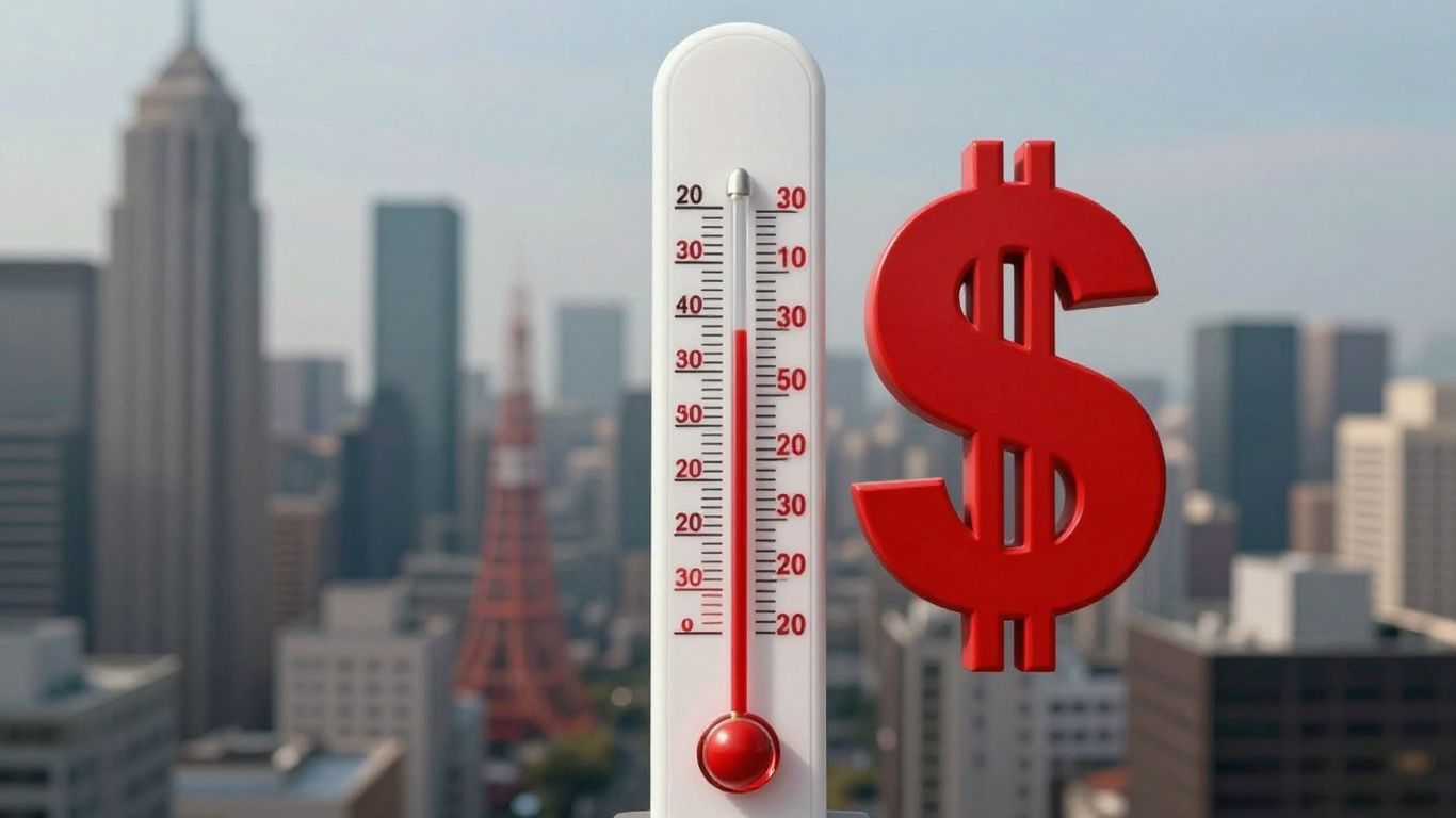 Thermometer with dollar sign indicating rising inflation