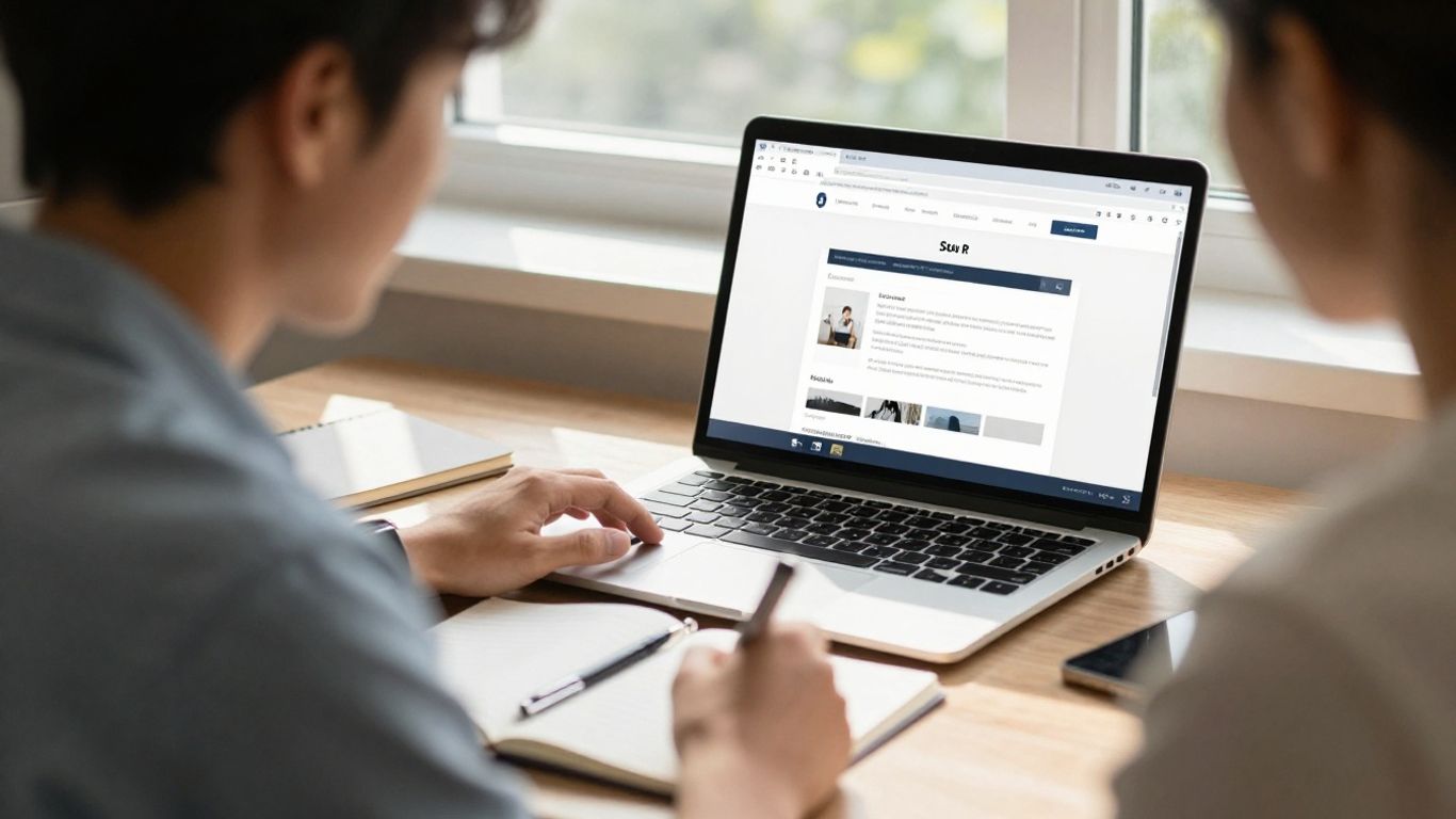 Person planning affiliate marketing strategy on laptop.