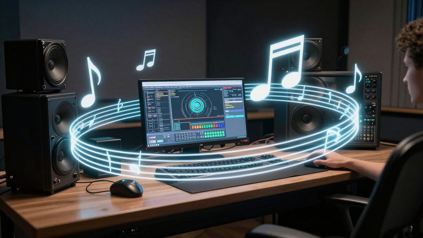 AI music generation workspace