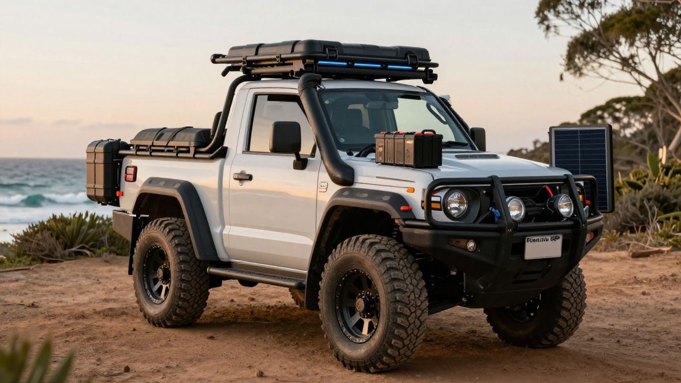 Rugged lithium battery near Australian campsite