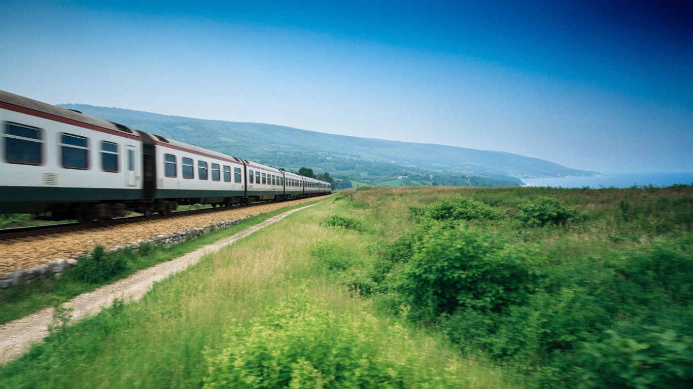 Train travelling towards the Adriatic coast