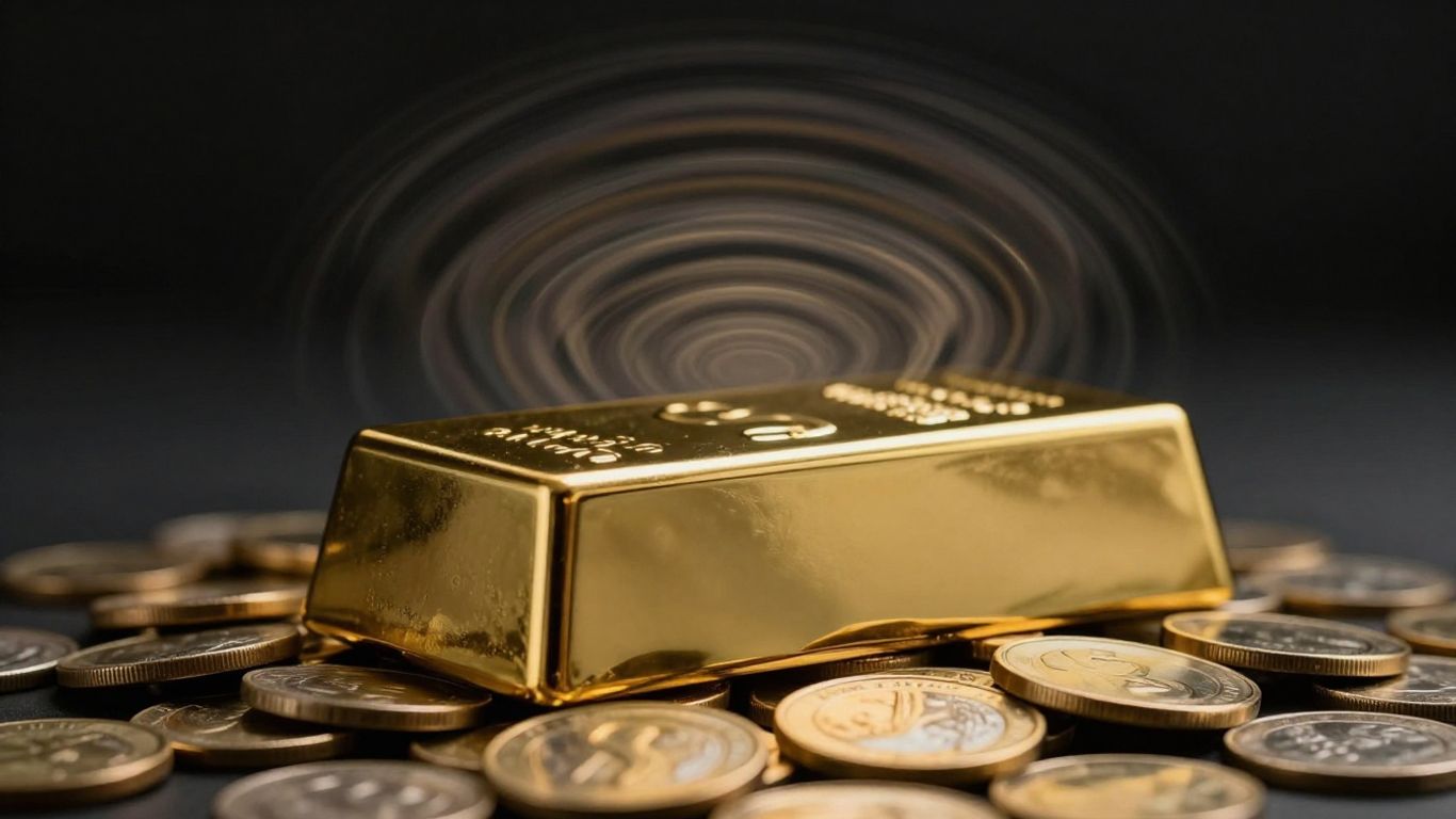 Lingotes y monedas de oro con efecto inflacionario
