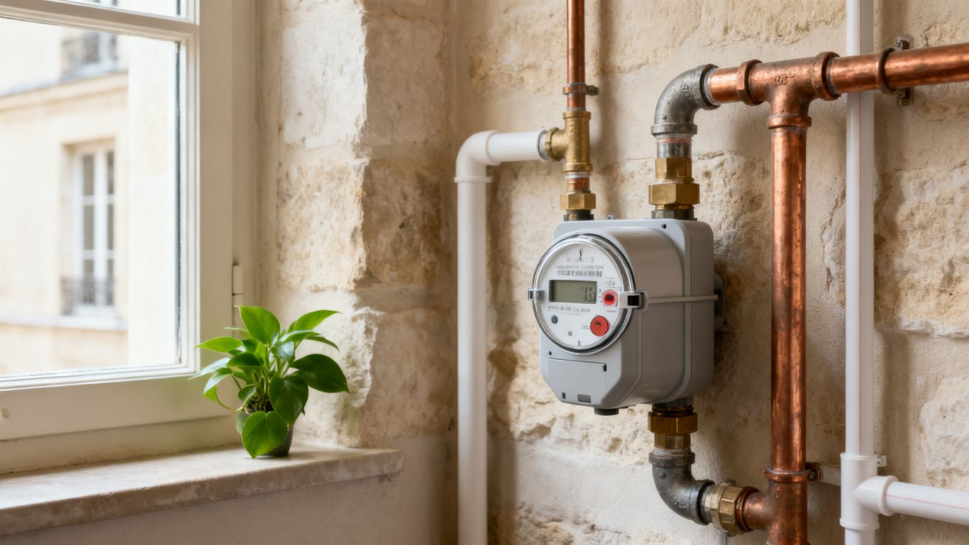 Water meter in a French home