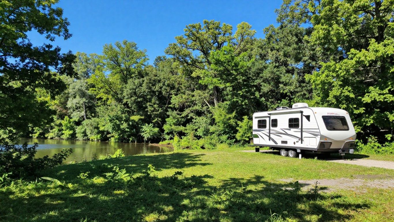Glen Rouge Campground with trees and water
