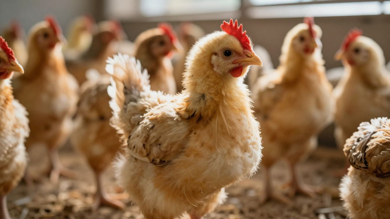 Zdrowe kurczaki w nowoczesnym kurniku