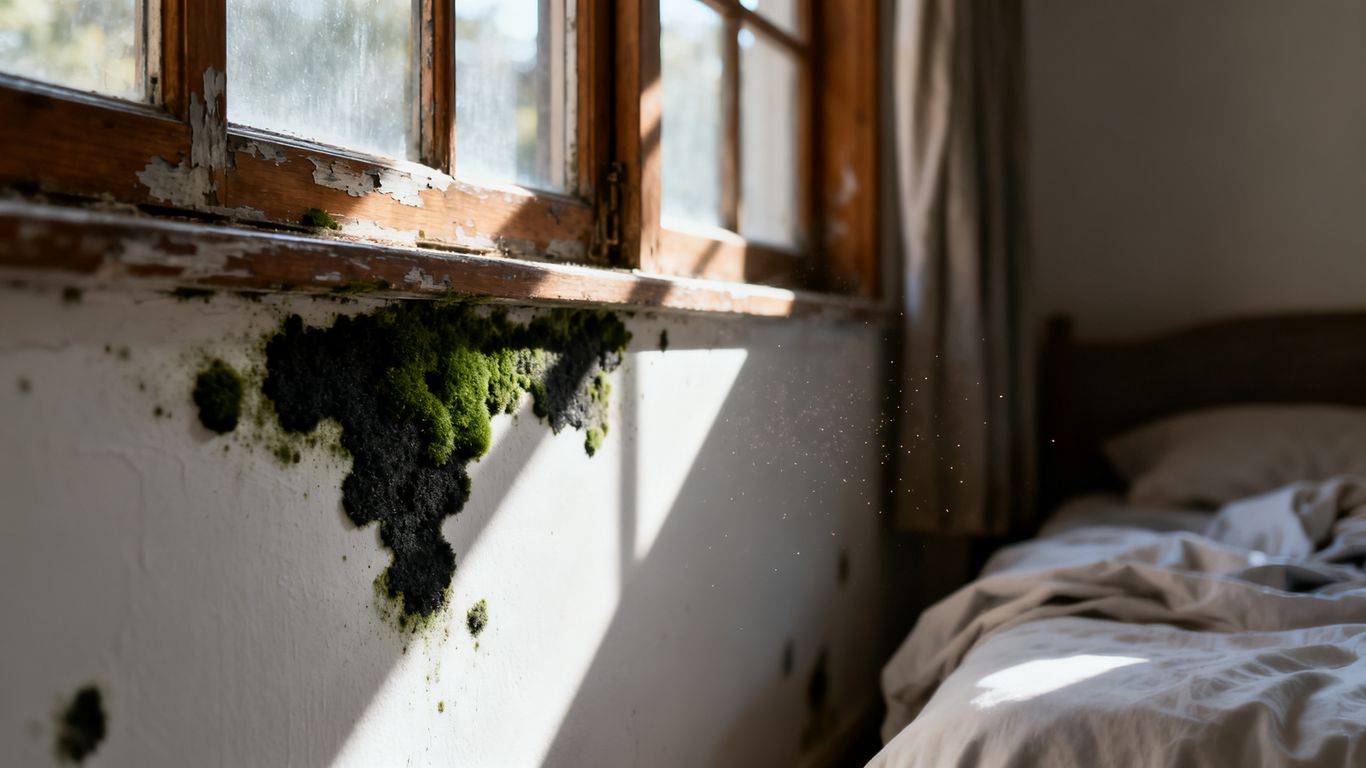 Mold formation and damp patches in living spaces