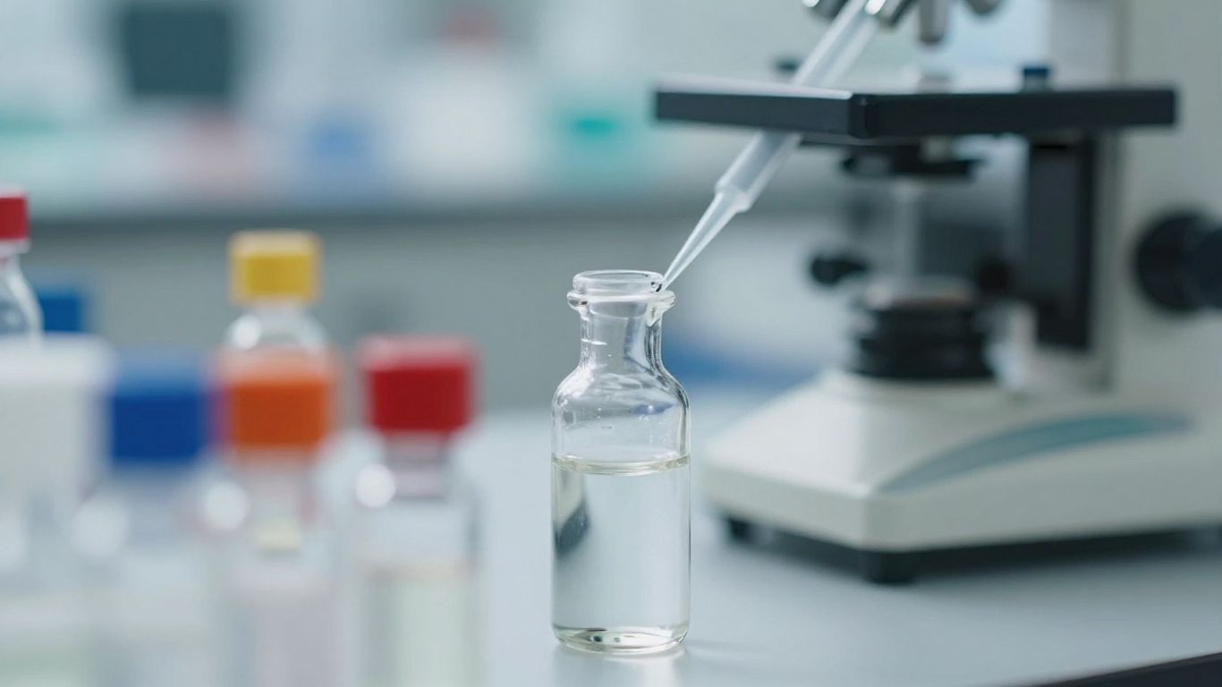Laboratory equipment for peptide research.