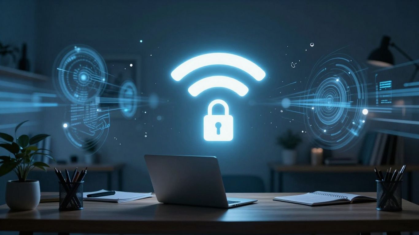 Rede Wi-Fi protegida contra ameaças digitais.