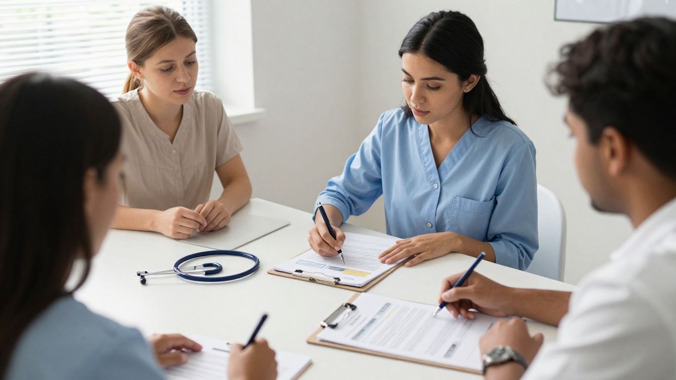 Student reviewing Pennsylvania nurse aide training documents