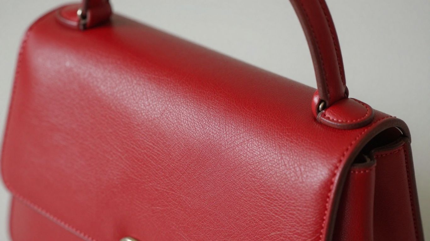 Classic vintage red purse with elegant design.