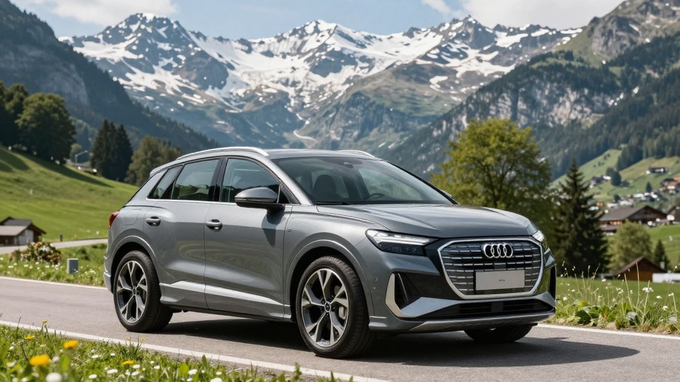 Audi Q4 E-Tron auf Schweizer Bergstraße