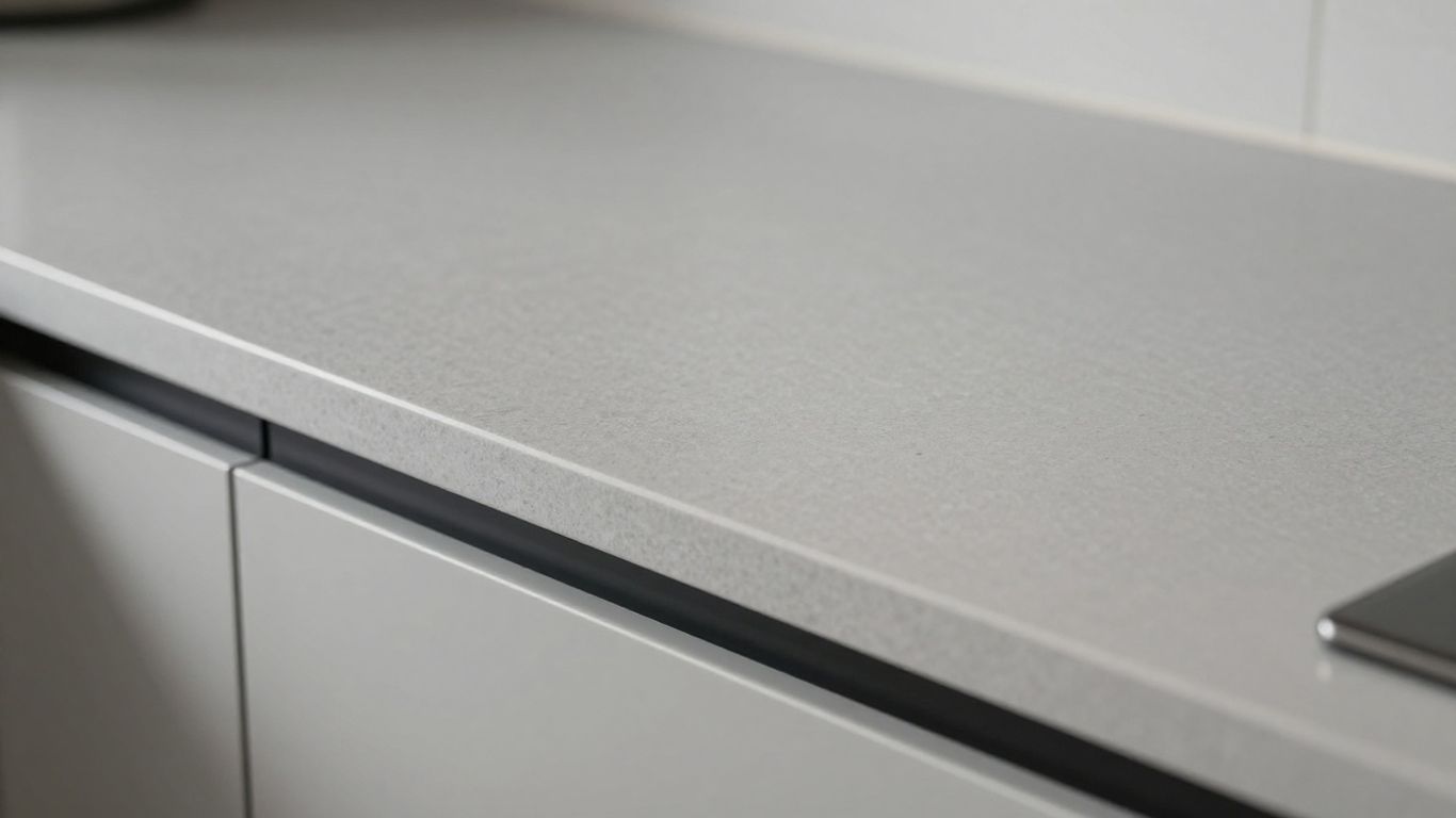 Modern kitchen worktop integrated with cabinetry.