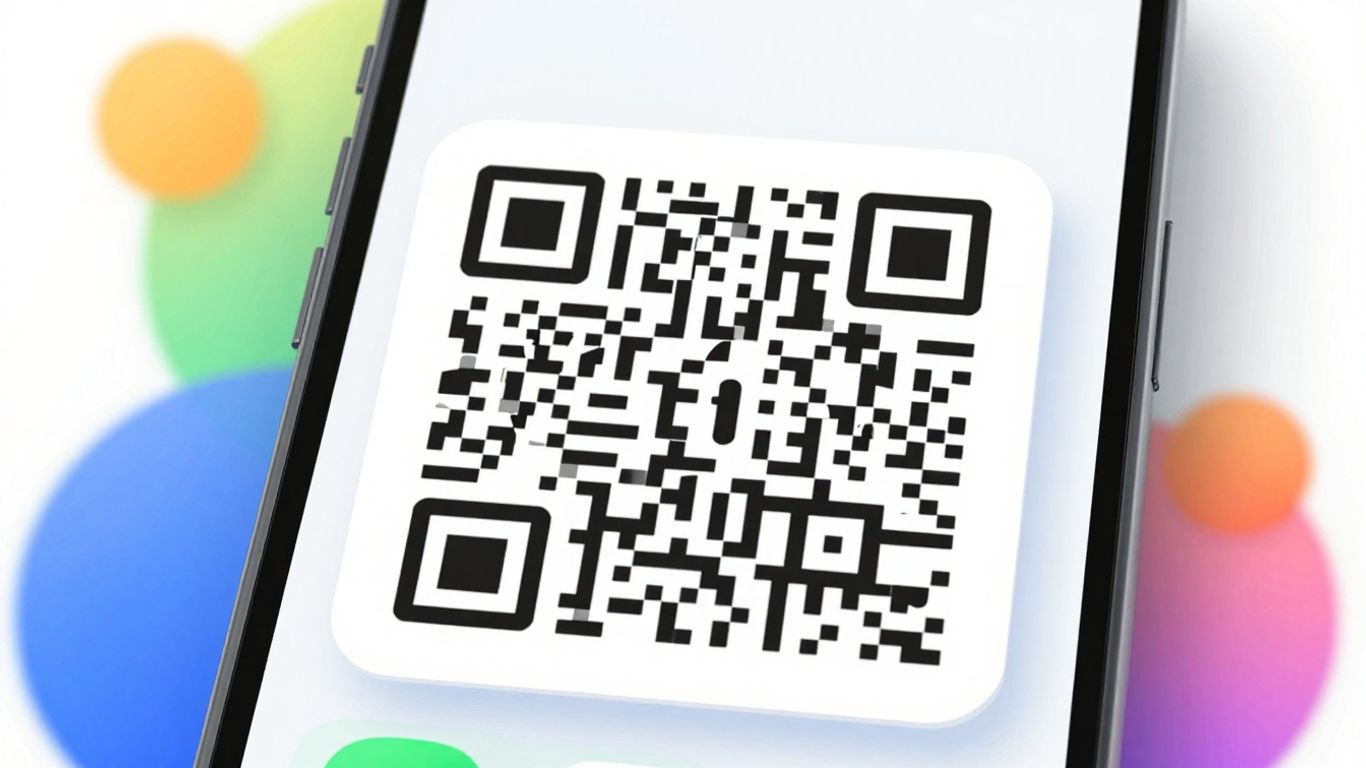 Example of a branded dynamic QR code displayed on a smartphone