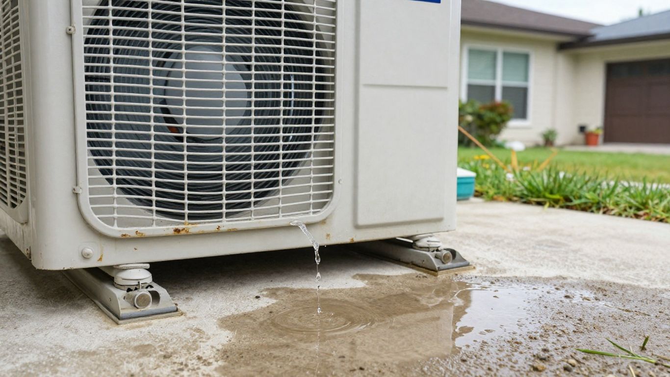 Rheem AC unit leaking water onto the ground