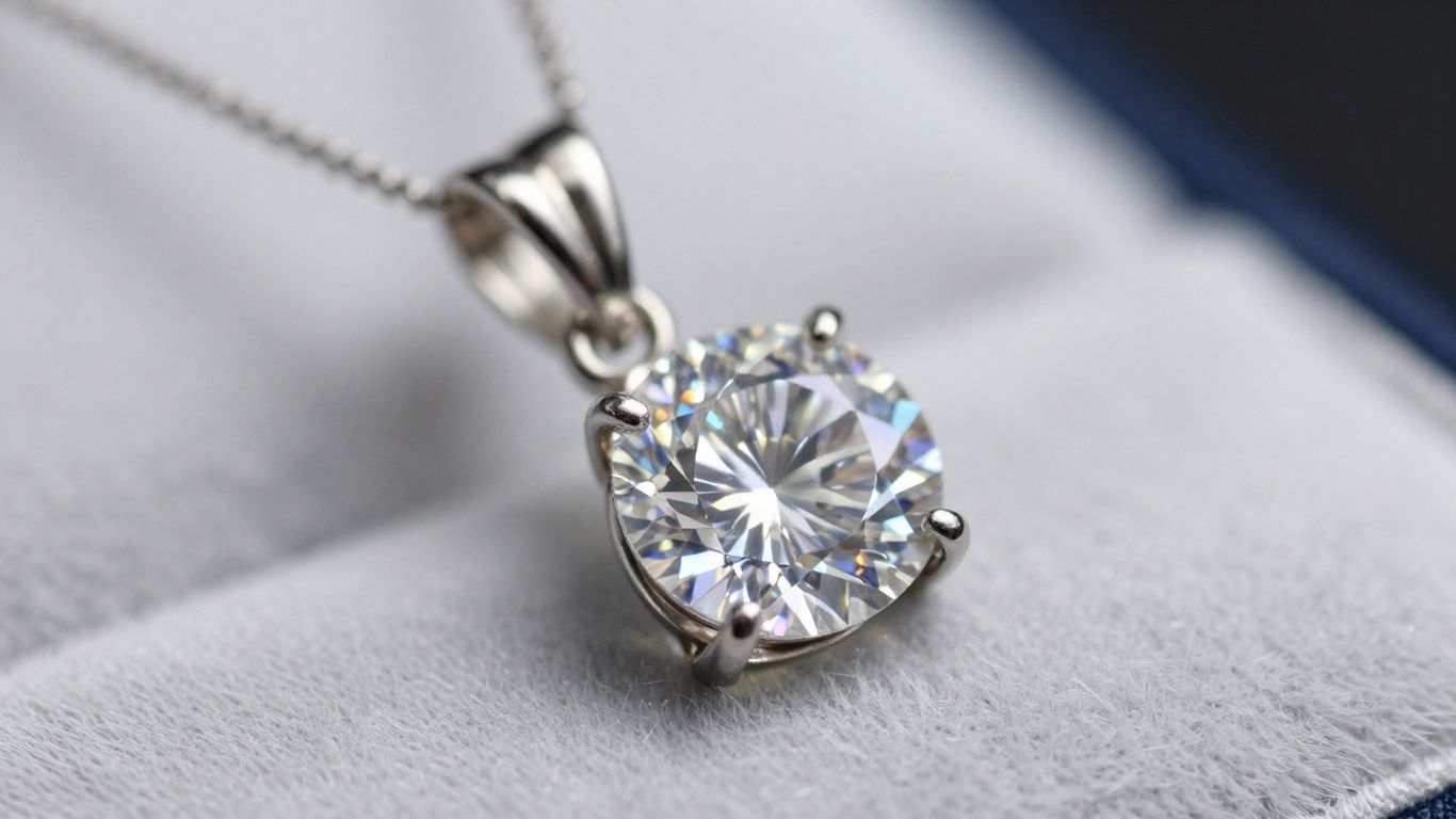 Sparkling diamond pendant on luxurious fabric