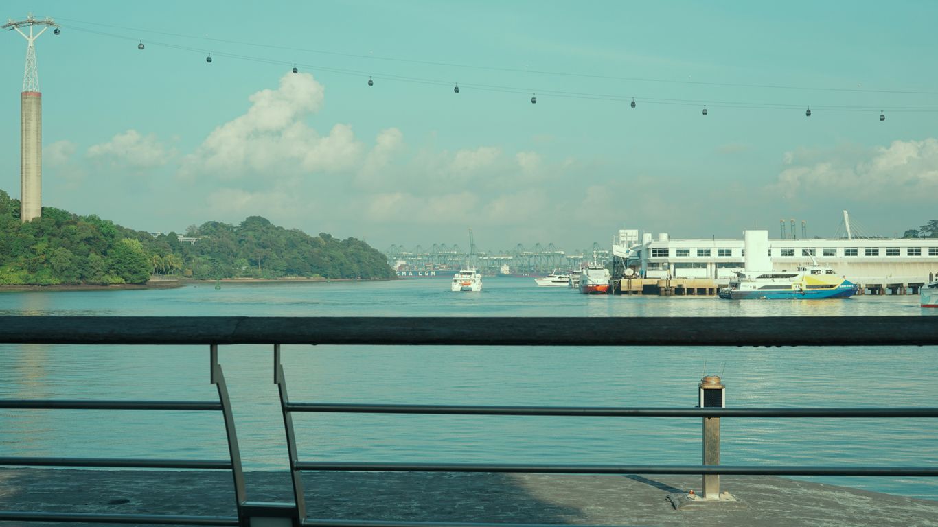 A view of a body of water from a bridge